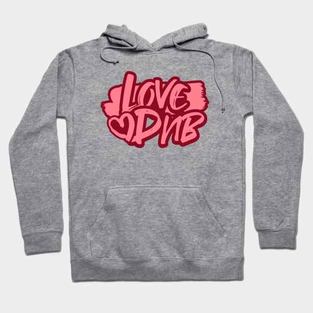 DNB - Love Heart (pink) Hoodie by DISCOTHREADZ 